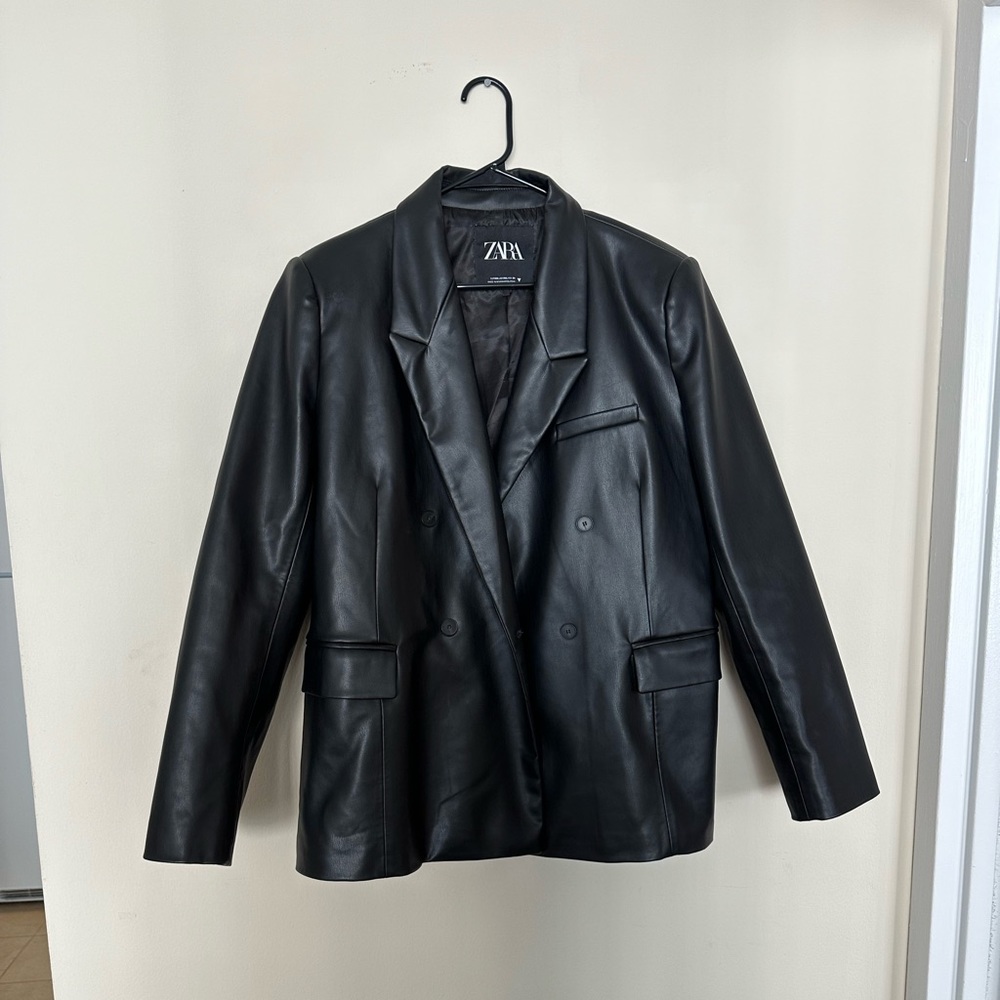 Zara leather blazer